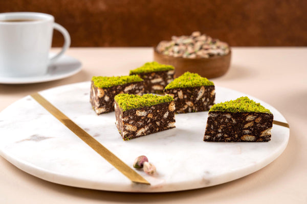 Pistachio Mosaic Cake — Chocolate Biscuit | Turkish Pastry Gift Box