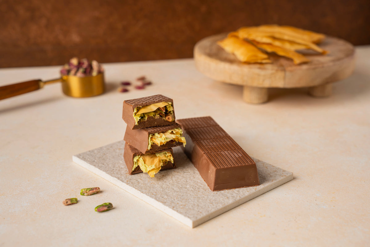 Milk Chocolate with Antep Pistachio & Turkish Baklava