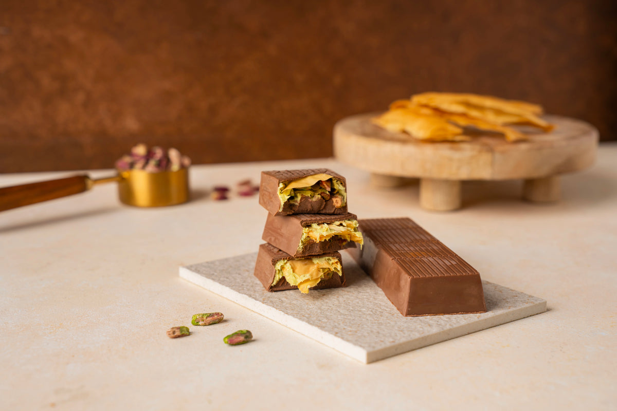 Milk Chocolate with Antep Pistachio & Turkish Baklava