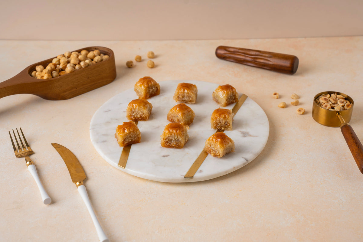 Hazelnut Misket Baklava — Hazelnut Baklava Bites