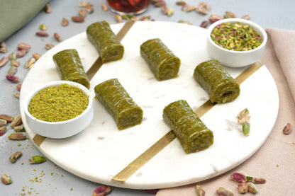 Pistachio Rolls Baklava — Hand-Rolled Gaziantep Style (Fıstıklı Sarma)