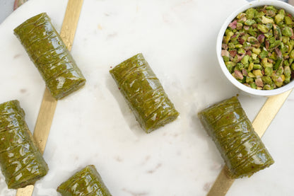 Pistachio Rolls Baklava — Hand-Rolled Gaziantep Style (Fıstıklı Sarma)