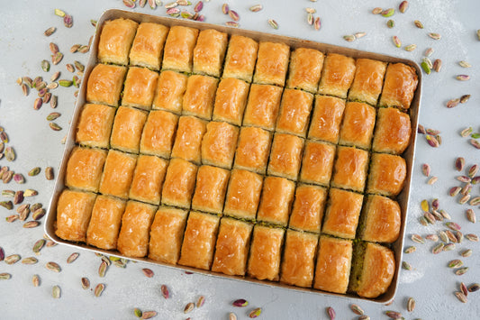 Turkish Baklava, Fresh Pistachio Handmade Baklava, Gourmet Dessert Gift Box, Ottoman Baklava Sweets,