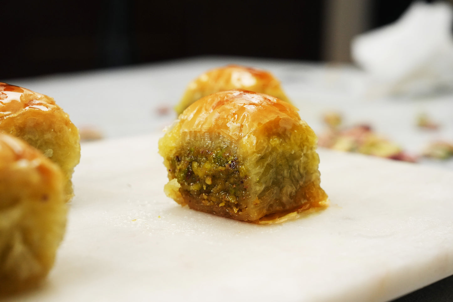 Pistachio Baklava Bites — Round & Crispy (Fıstıklı Misket)