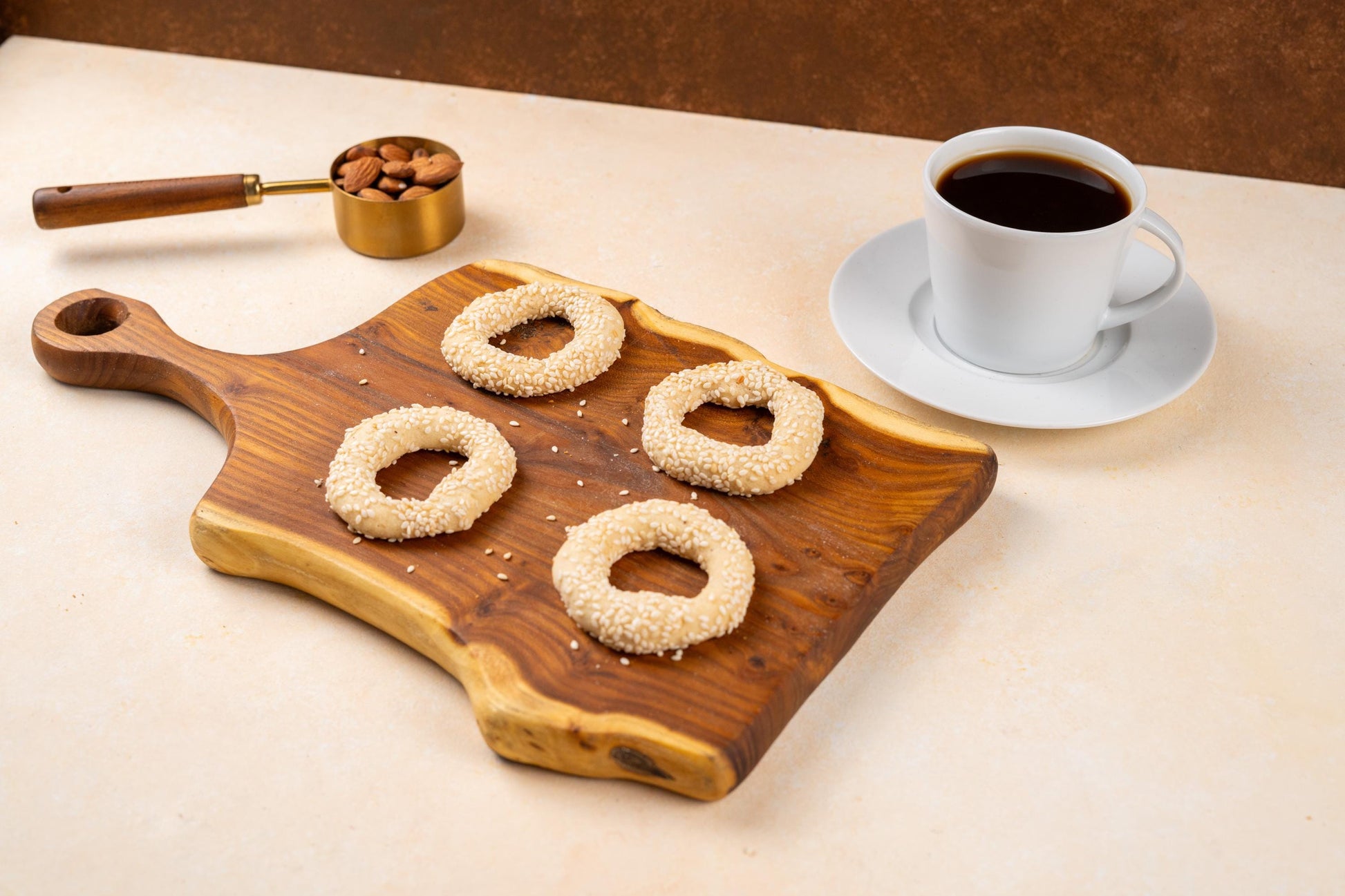 White Kandil Simidi, Turkish Savory Ring Pastry, Salt pastry, Sesame Tea Time Snack, Homemade Baked Goods