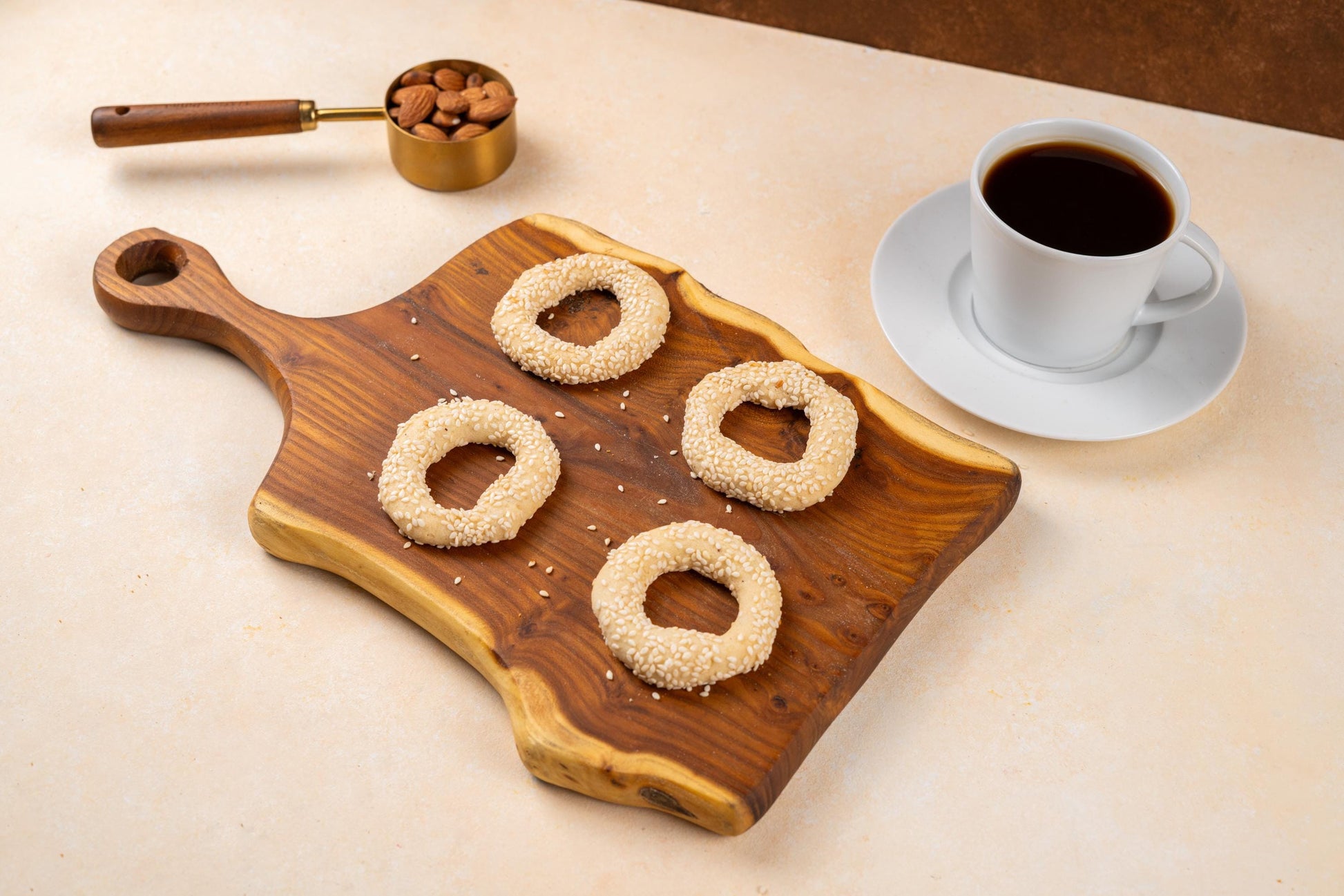 White Kandil Simidi, Turkish Savory Ring Pastry, Salt pastry, Sesame Tea Time Snack, Homemade Baked Goods