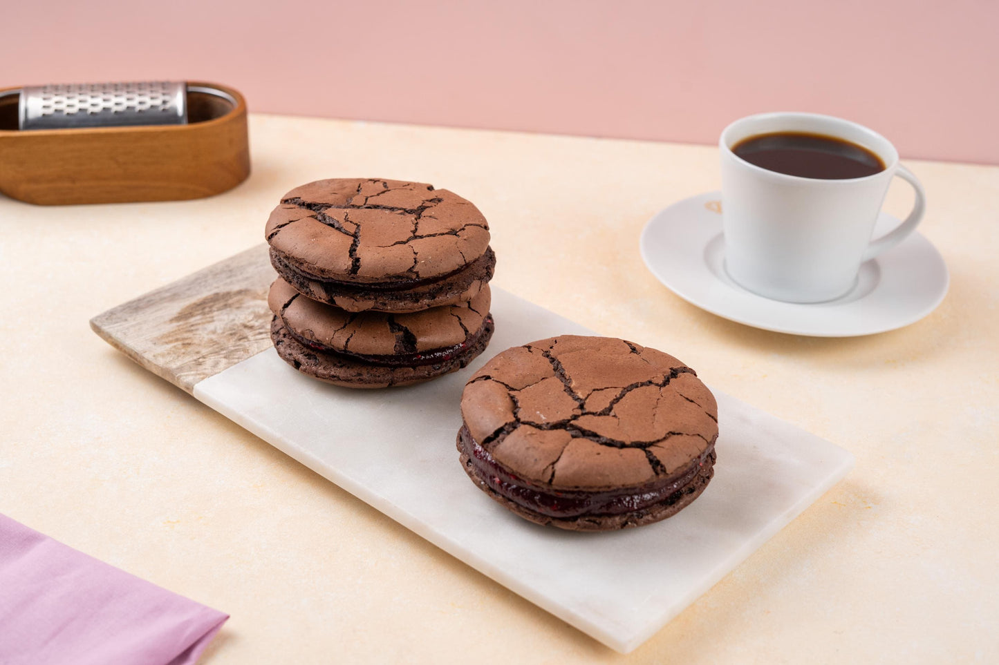 Raspberry Brownie Sandwich Cookies, Homemade Chocolate Dessert, Gourmet Bakery Treats, Wedding Treats