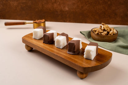 Coconut Marquise Dessert, Milk Chocolate Dipped Coconut Sweet, Gourmet Turkish Dessert Bites, Fresh Bakery Treat