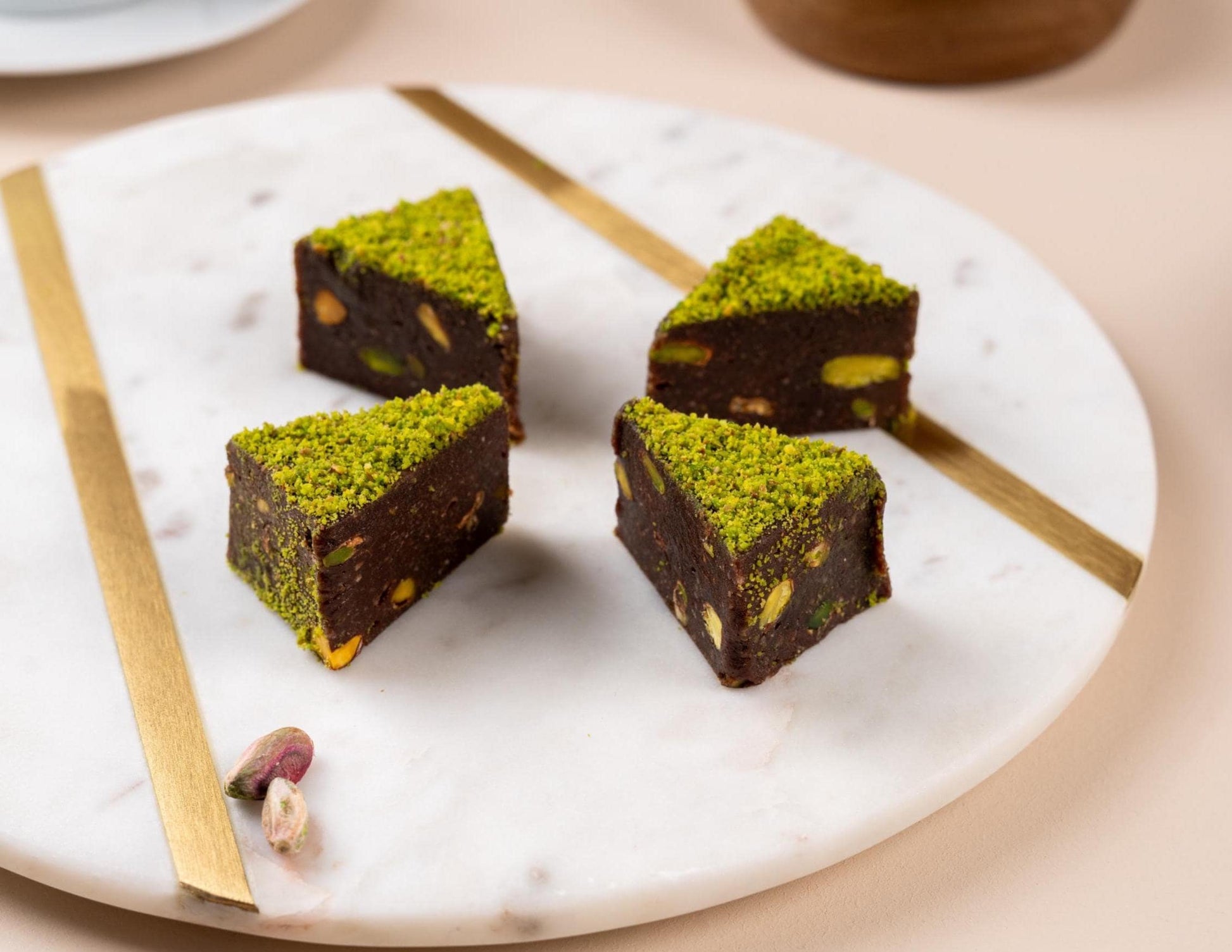 Chocolate Pistachio Marquise Cake, Handmade Gourmet Cake, Housewarming Cake Gift Box, Luxury Turkish Dessert