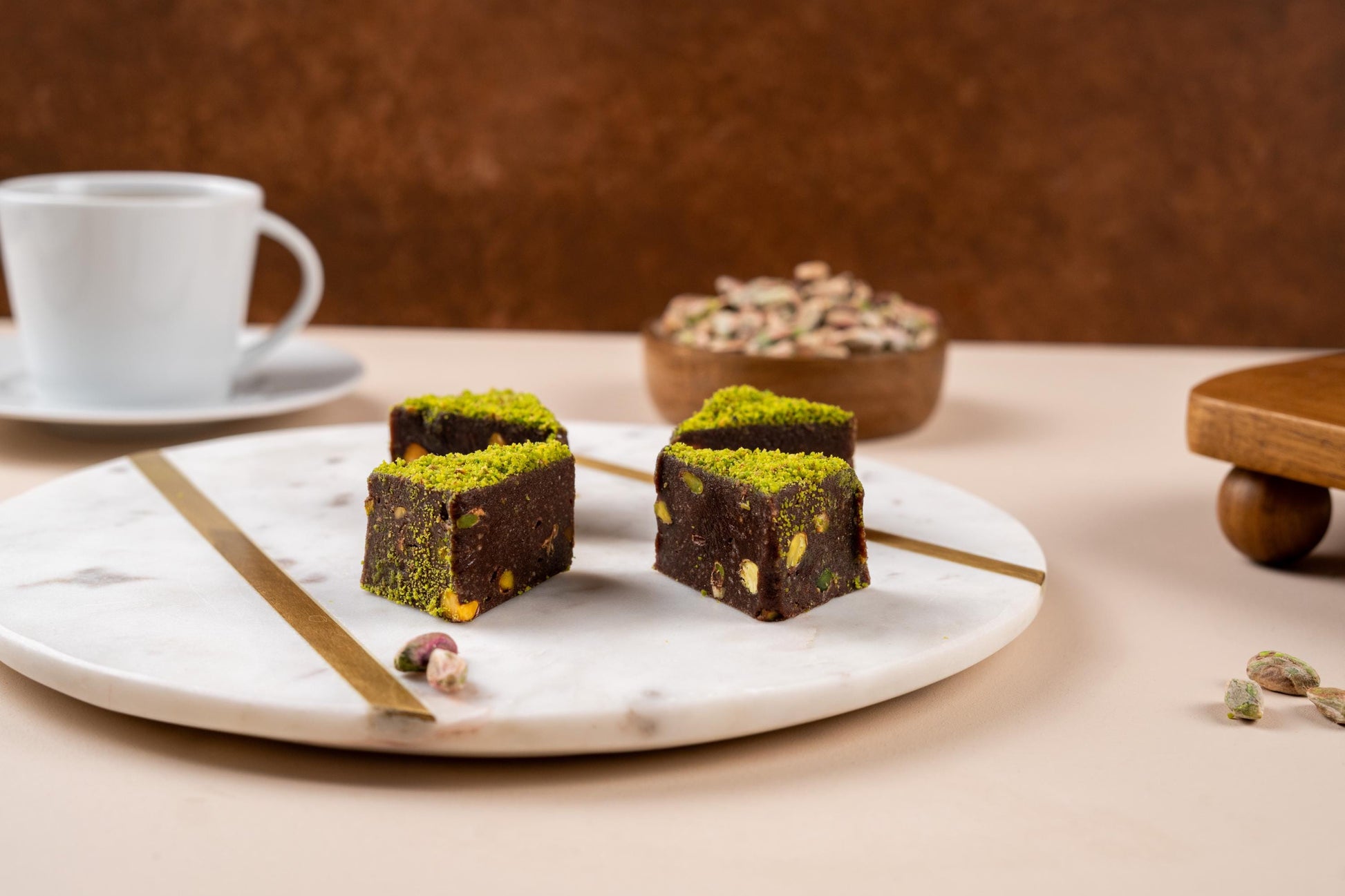 Chocolate Pistachio Marquise Cake, Handmade Gourmet Cake, Housewarming Cake Gift Box, Luxury Turkish Dessert