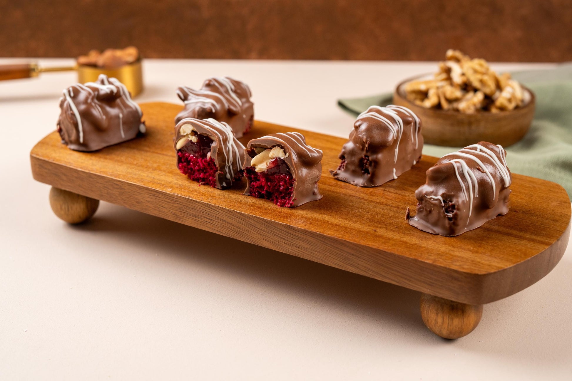 Cherry Chocolate Snack Bites, Chocolate Covered Cake Bites, Gourmet Party Treats, Birthday Dessert Gift Box
