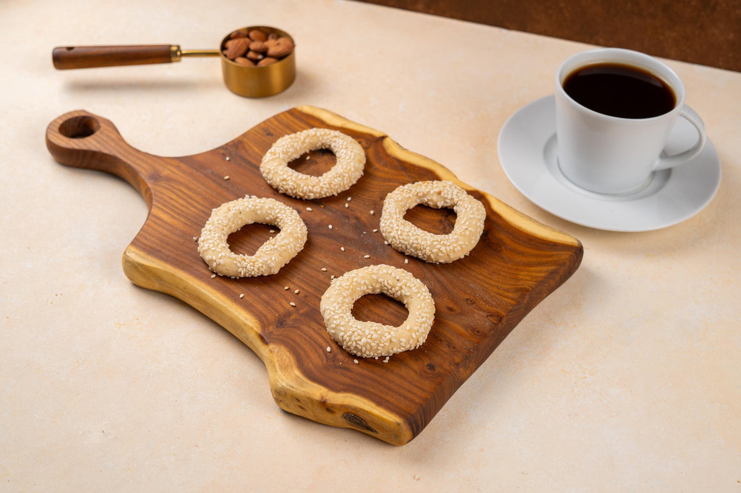 White Kandil Simidi, Turkish Savory Ring Pastry, Salt pastry, Sesame Tea Time Snack, Homemade Baked Goods