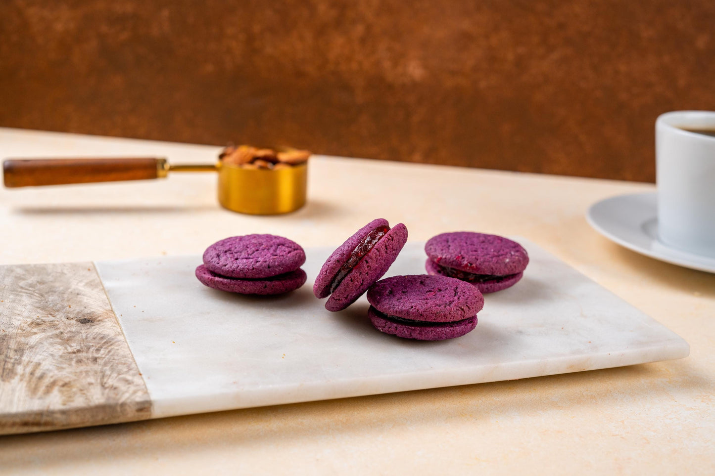 Blueberry Double Chocolate Cookies, Raspberry Filled Cookies, Housewarming Gift Box, Gourmet Cookie Treats, Coffee & Tea
