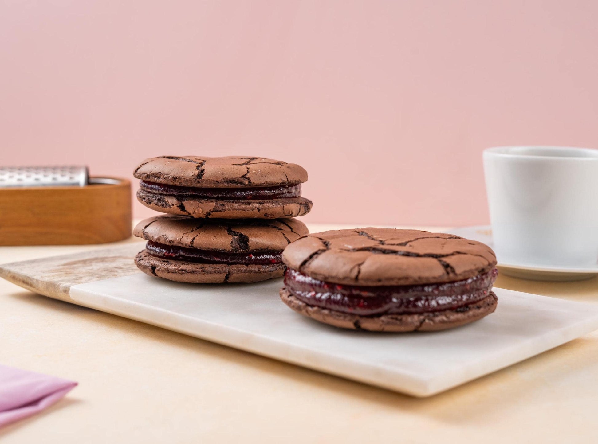 Raspberry Brownie Sandwich Cookies, Homemade Chocolate Dessert, Gourmet Bakery Treats, Wedding Treats