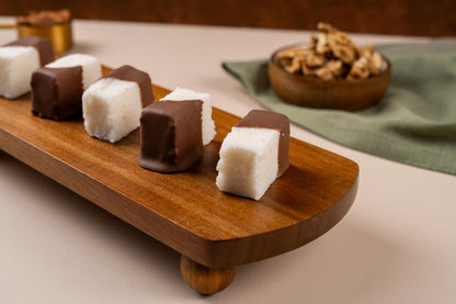 Coconut Marquise Dessert, Milk Chocolate Dipped Coconut Sweet, Gourmet Turkish Dessert Bites, Fresh Bakery Treat