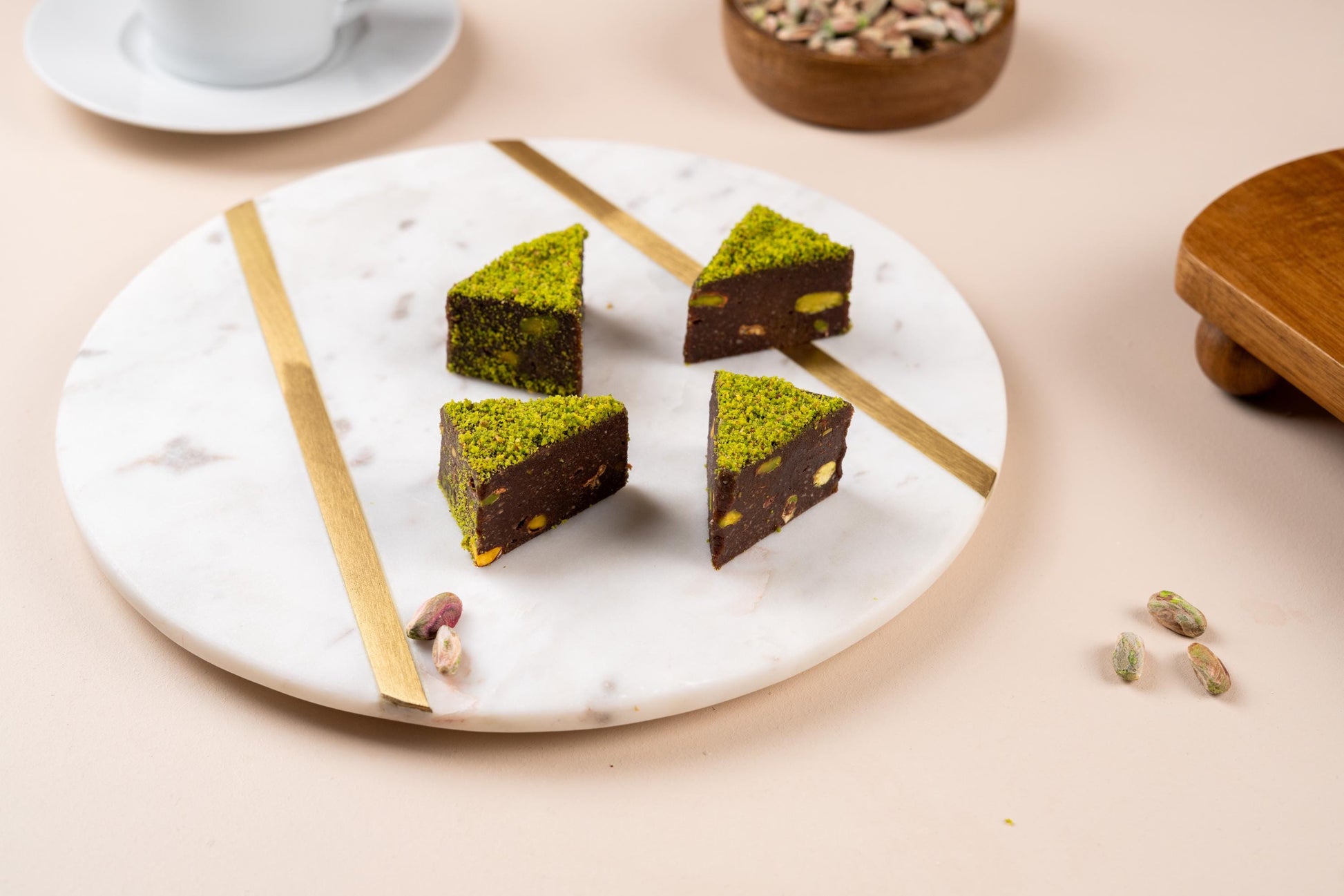Chocolate Pistachio Marquise Cake, Handmade Gourmet Cake, Housewarming Cake Gift Box, Luxury Turkish Dessert
