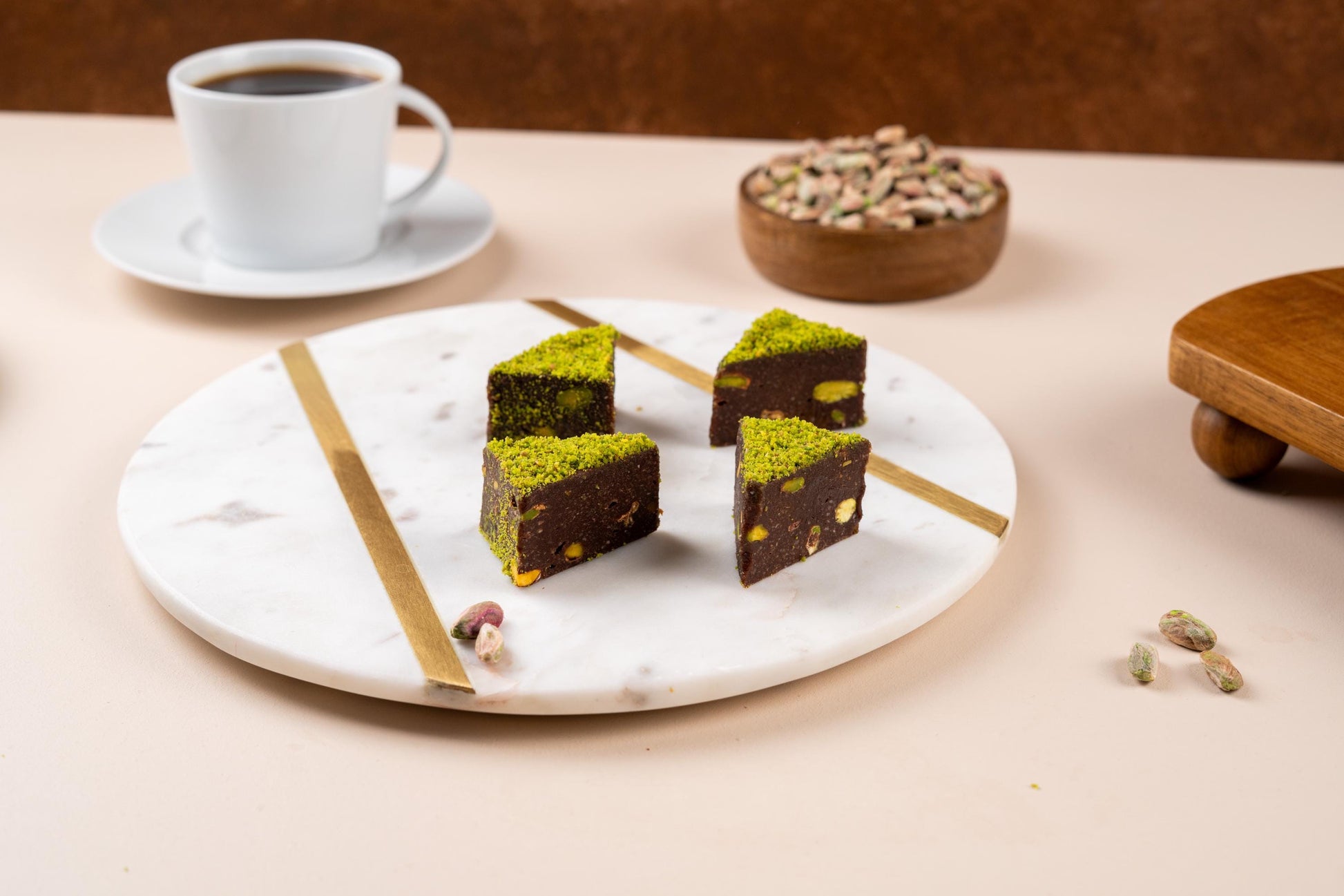 Chocolate Pistachio Marquise Cake, Handmade Gourmet Cake, Housewarming Cake Gift Box, Luxury Turkish Dessert
