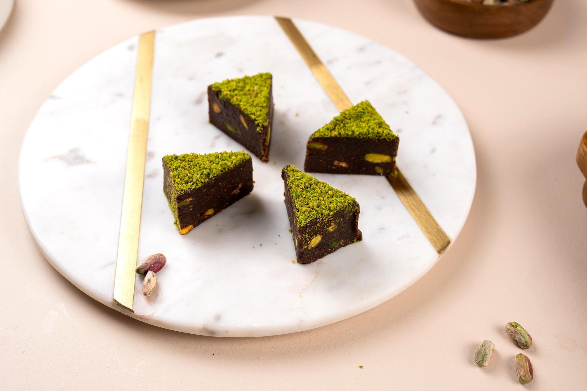 Chocolate Pistachio Marquise Cake, Handmade Gourmet Cake, Housewarming Cake Gift Box, Luxury Turkish Dessert