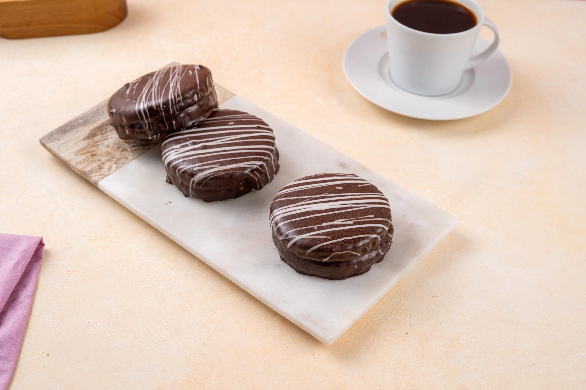 Raspberry Bombastic Cookies, Chocolate Covered Filled Cookies, Handmade Gourmet Cookie Gift Box, Bridal Shower Treats